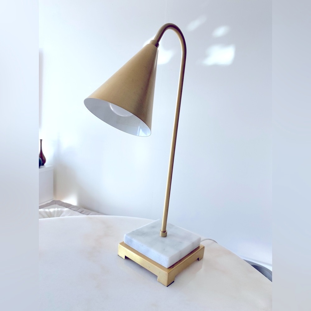 Gold Desk Lamp with Marble Base